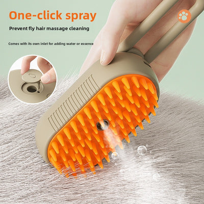 Electric Pet Grooming Brush with Steam and Spray
